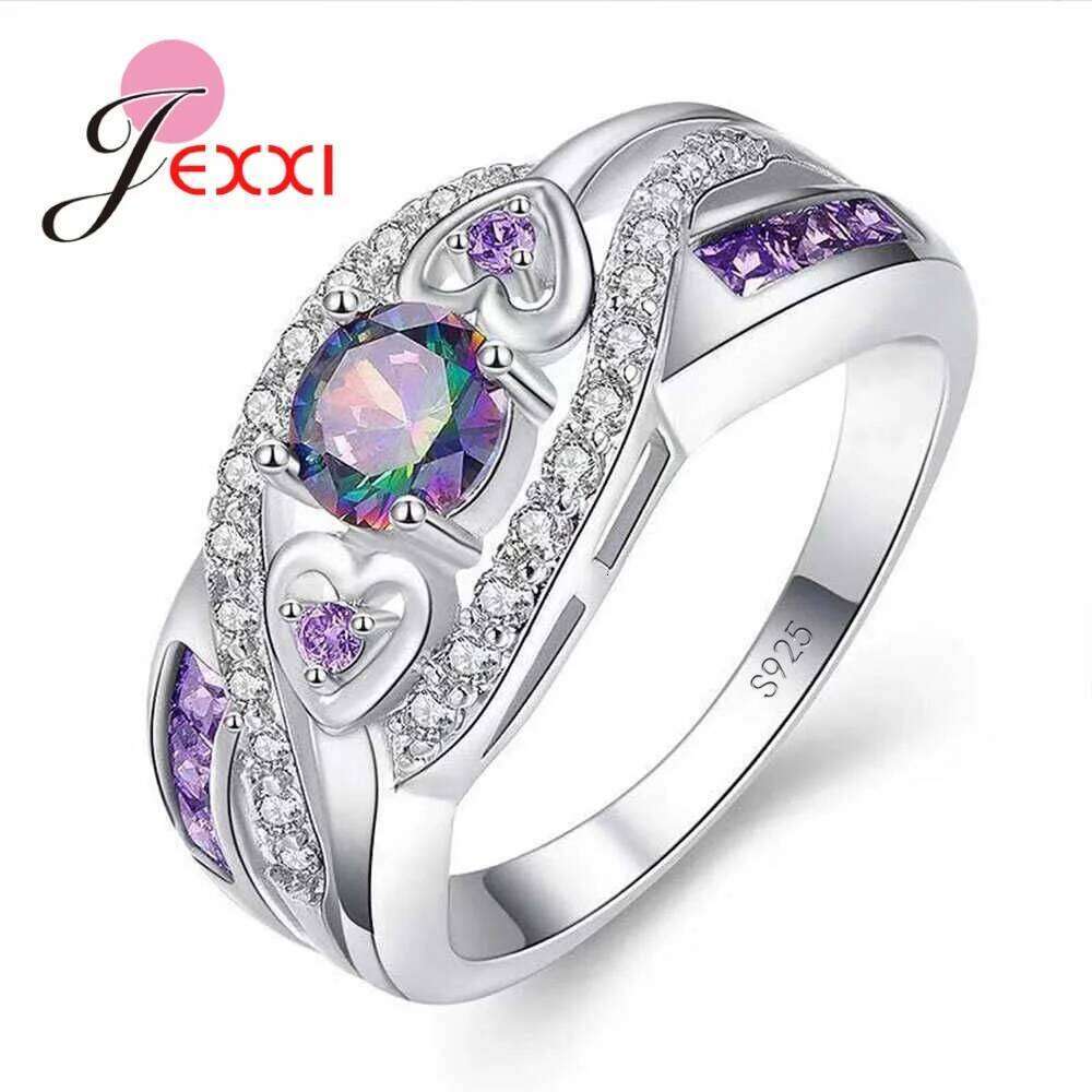 Big Promotion Colorful CZ 925 Sterling Silver Rings Size 6 7 8 9 10 11 12 13 For Women Fashion Jewelry Party Gift Wholesale H260312