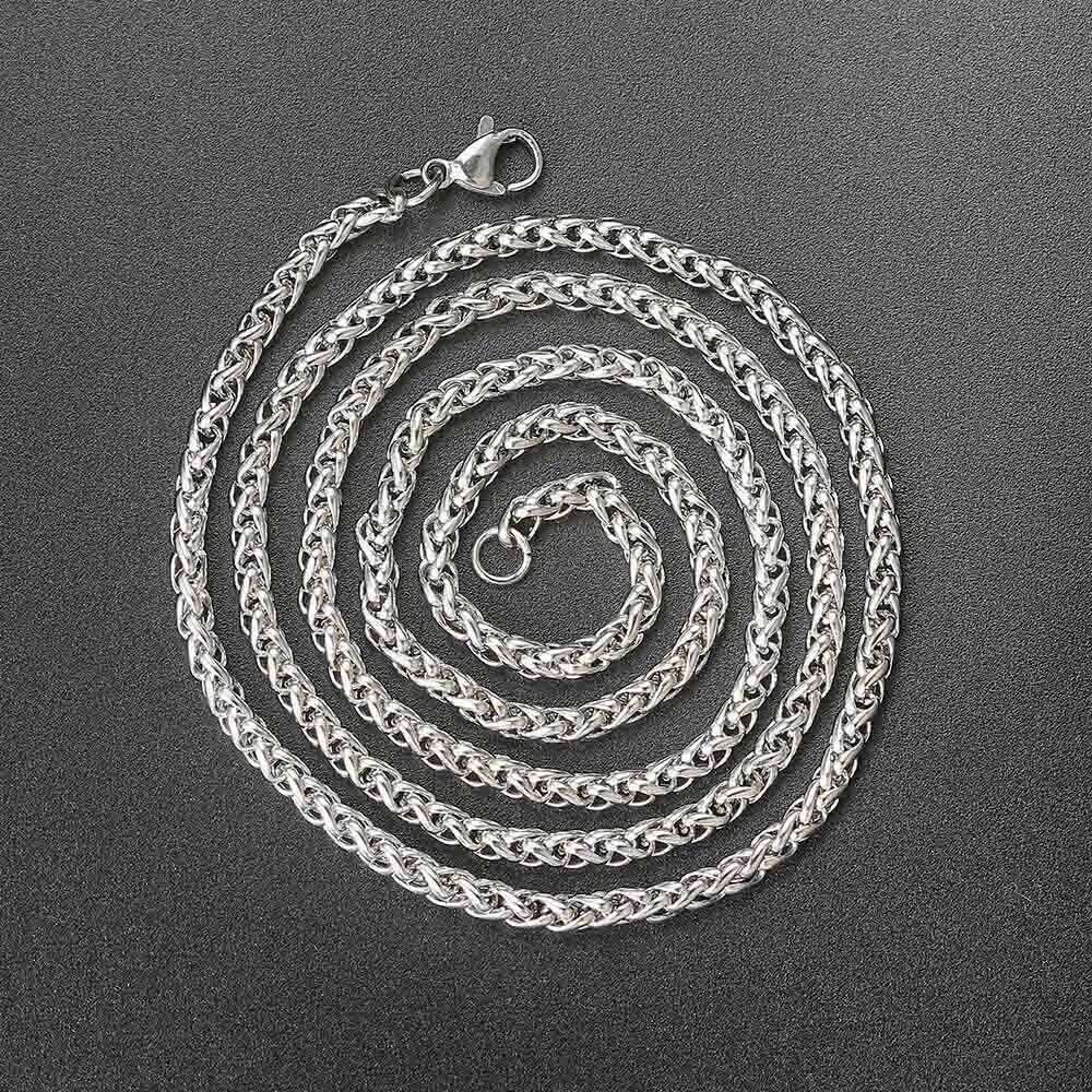 Franco Chain For Men Boys Minimalist Stainless Steel Necklace Women Daily Wear Hip Hop Jewelry Gifts Width 3mm Length 60cm C024 H260312