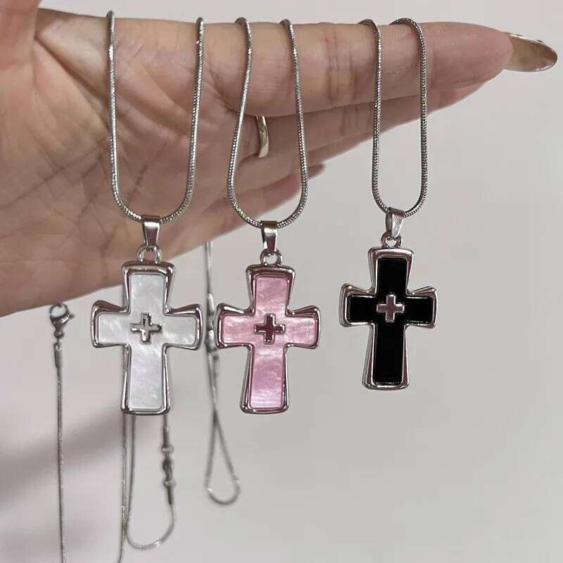 Y2K Cross Necklace With Ins Dark Gothic Punk Niche Design Unique And Spicy Style H260312