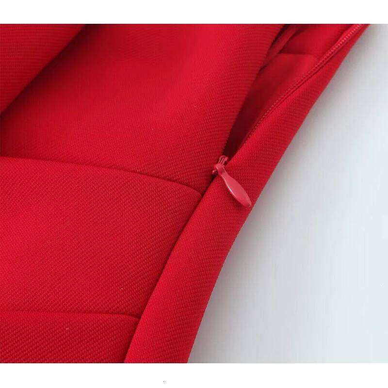 MUJER 2025 Pleated Mini Red High Waist Women's Cylinder Layered Short Skirts for Woman Chic Summer Women Skirt Z260314