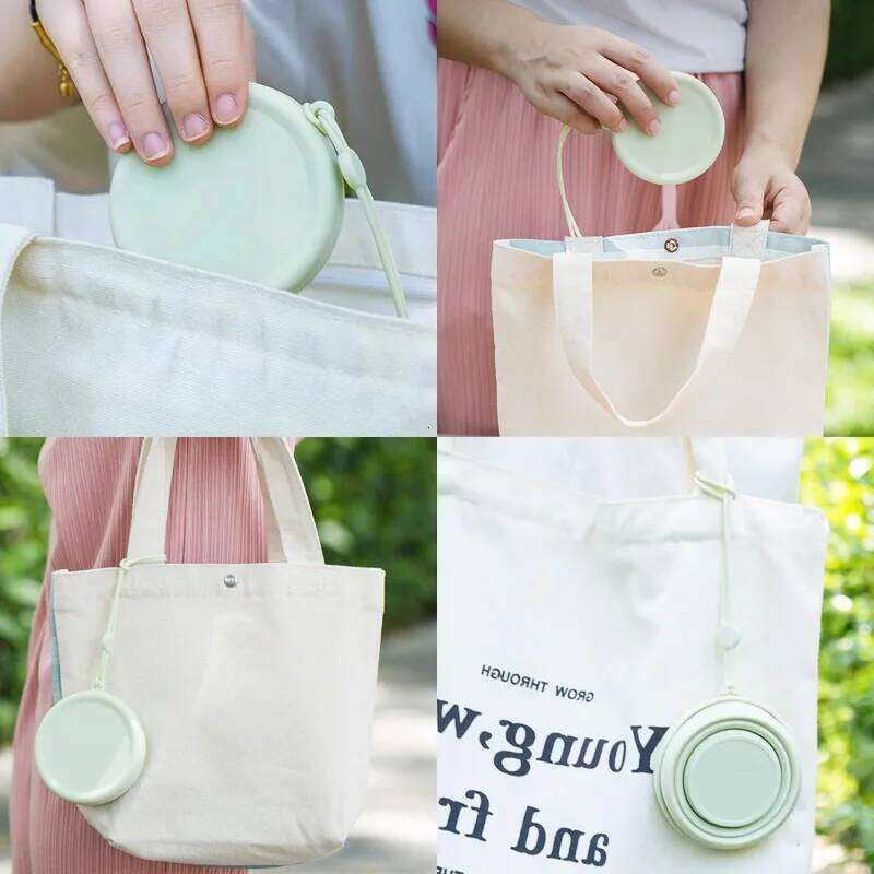 200ml Silicone Folding Water Cup Outdoor Heat Resistant Mug with Lid Reusable Portable Drinking Mugs for Travel Camping Z260313