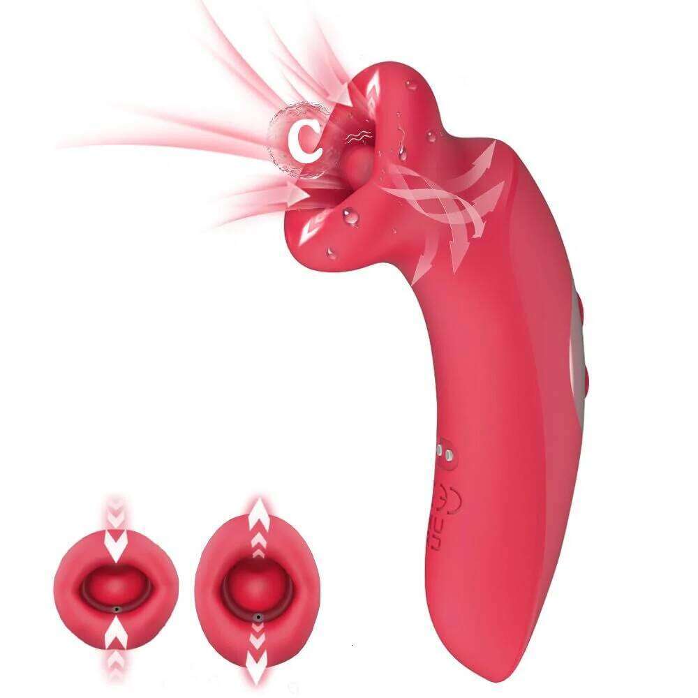 Tongue Licking Sucking Vibrator 10 Vibration 3 Suck Female Masturbation Vacuum Sucker Nipple Clit Stimulator Sex Toy for Women 26H0313