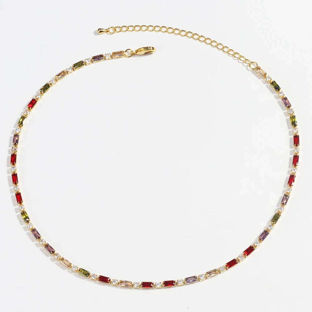 Sexy Choker Iced Out Tennis Chain Necklace For Women Cubic Zircon Crystal Short Hiphop Neck Accessories Jewelry H260312