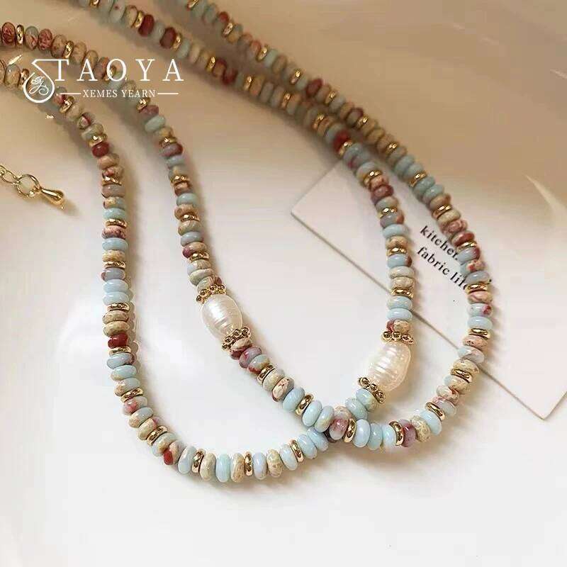 Pure Handmade Woven Natural Stone Beadeds Chain Pearl Pendant Necklace Luxurious Accessories For Women's Necks Fashion Jewelry H260312