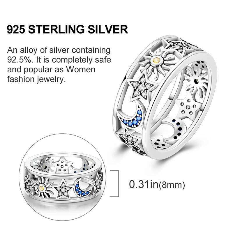 Shooting Stars Open Rings Sterling Silver Woman Plata De Ley 925 Star Couple Suit Ring Party Festival Gifts H260312