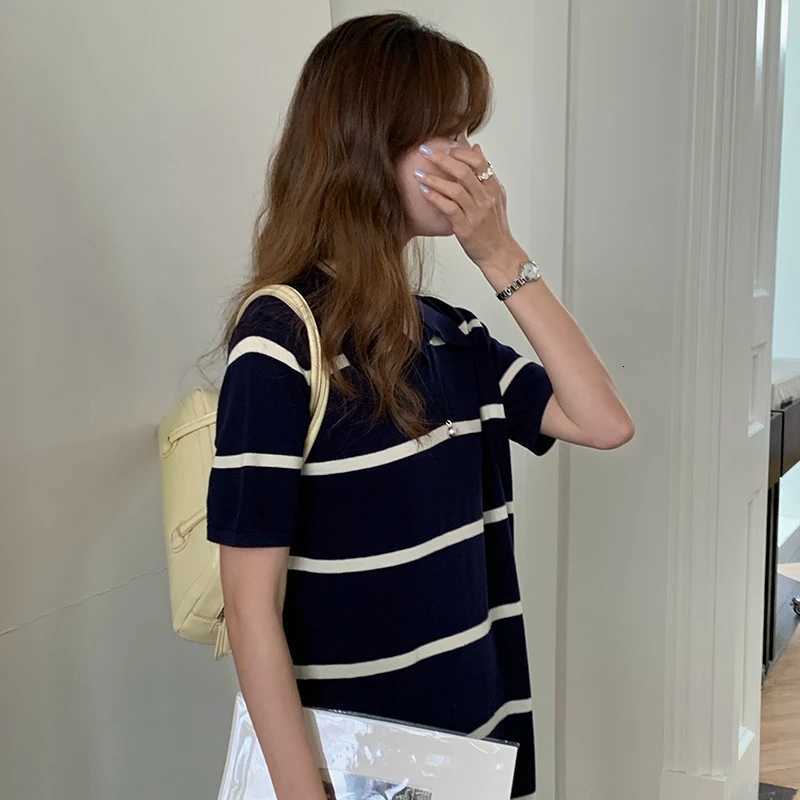 Spring Summer Women Dresses Polo Shirts Women Cotton Clothing Short Sleeve Striped Casual Long Dress for WomenT260314