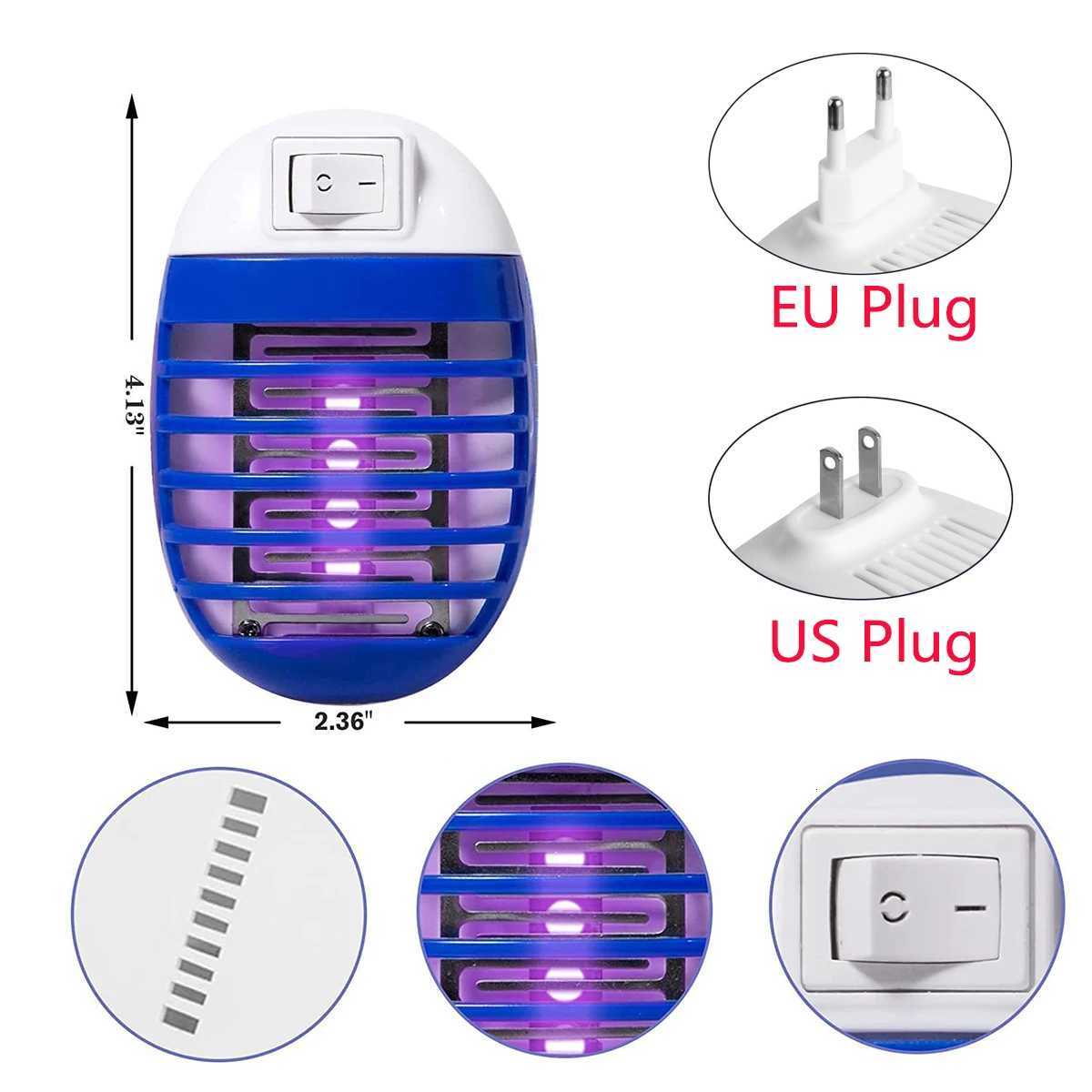 2Pcs LED Socket Mosquito Killer Lamp US/EU Plug Electric Mosquito Fly Bug Insect Trap Killer Night Lamp H260313