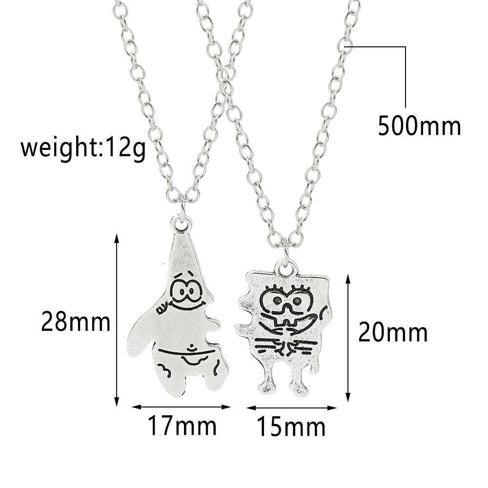 SpongeBob Patrick Star Necklace Boy Girl Couple Accessories Ins Cartoon Friendship Gift Decorations Jewelry H260312
