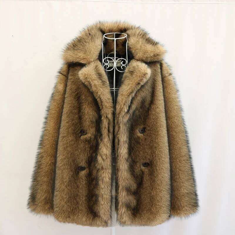 Winter men's warm windproof overcoat, casual and fashionable fur coat, festival party clothing Z260313