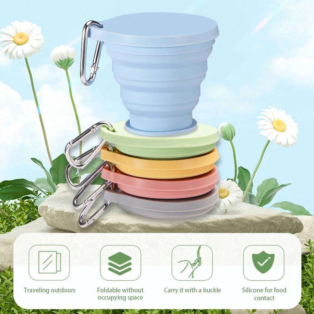 Foldable Silicone Non BPA Lightweight Portable Collapsible Leakproof Water Cup For Travel Camping Outdoor Activities Z260313