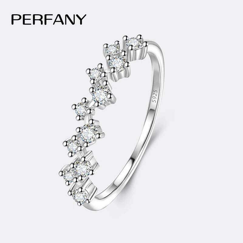 PERFANY 0.41CT Moissanite Eternal Ring for Women S925 Pure Silver Plated 18K White Gold Laboratory Diamond Fashion Jewelry H260312
