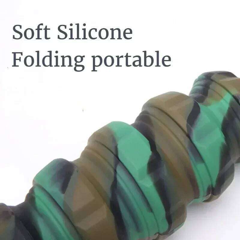 Durable Hand Camouflage water bottle Portable silicone foldable cup 500ml hand grenade sports kettle Z260314