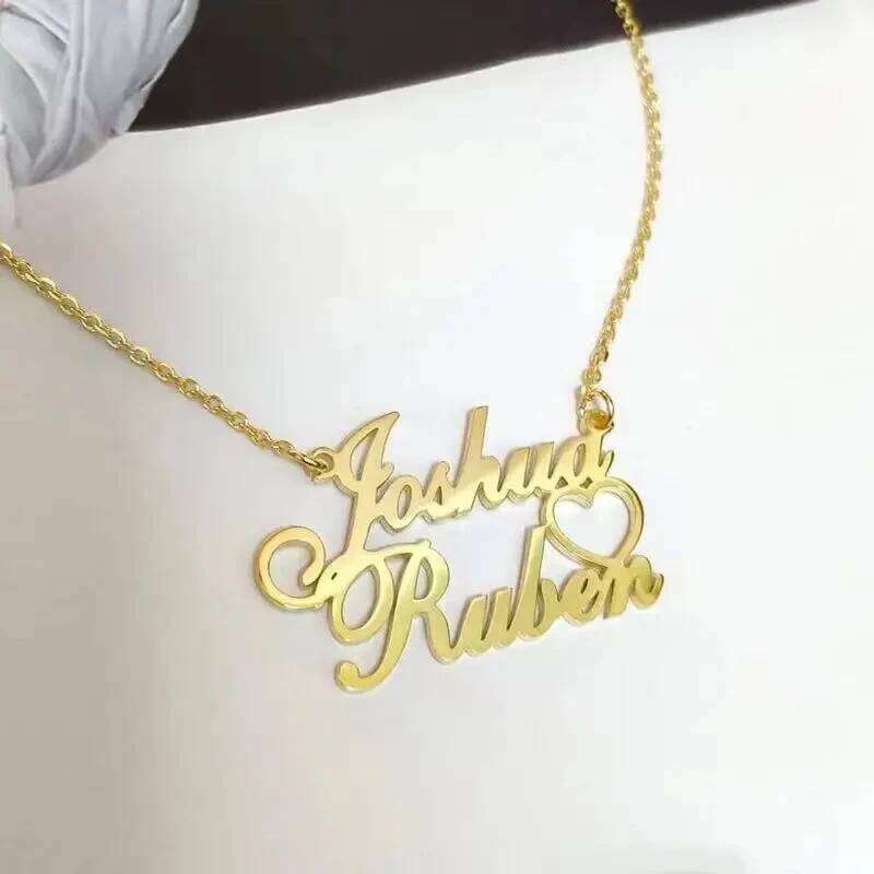 Customized Couple Necklace Personalized Double Name Pendant Stainless Steel Jewelry Valentine's Day Gifts H260312