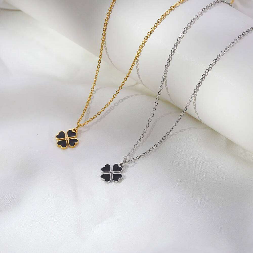 Stainless Steel Luck Cr Silver Color And Gold Plated Fashion Trend Pendant Necklace Jewelry Gift For Women H260312