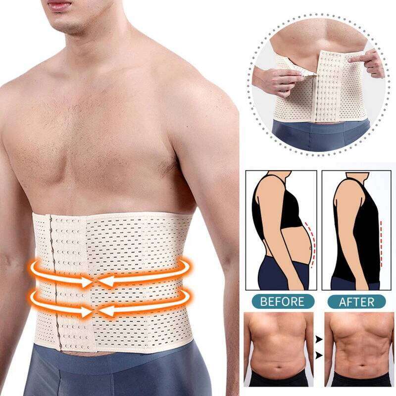 Men Slimming Body Shaper Waist Trimmer Belt Corset For Abdomen Belly Shapers Tummy Control Fitness Compression Shapewear 26Y0312