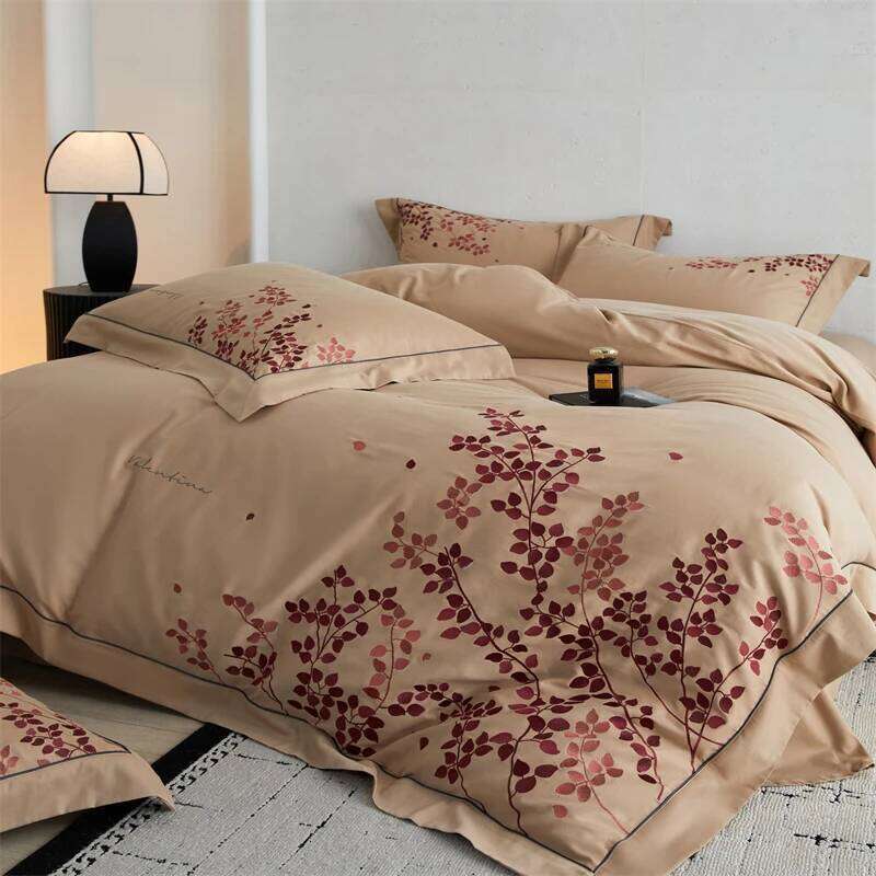 Embroidery 800TC Brushed Cotton Duvet cover Double Queen King Bedding set Cover Fitted/Flat Bed Sheet Pillowcases H260312 - view 5