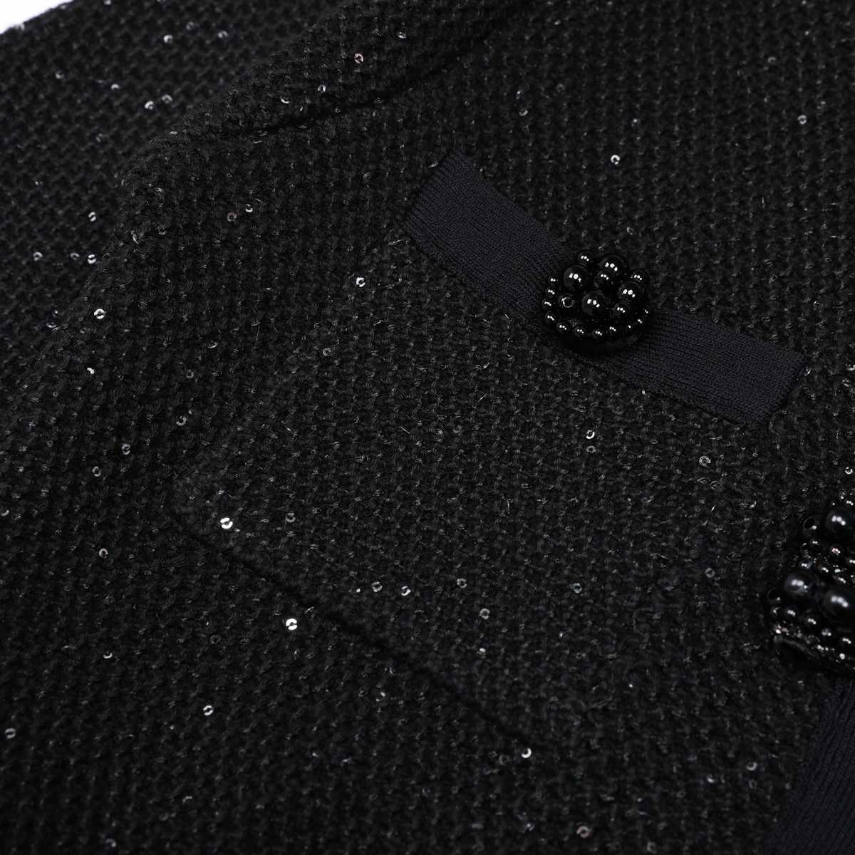 25289 High-quality New Elastic Knitted Round Neck Slim Fit Butterfly Heavy Industry Nail Bead Long Sleeved Womens DressT260316