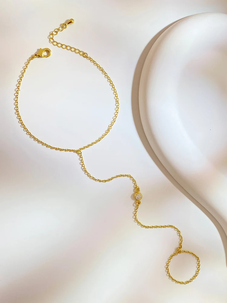 925 Sterling Silver Simple Zircon Circular Finger Bracelet For Women Anniversary Party Personalized High Quality Fine Jewelry 260313