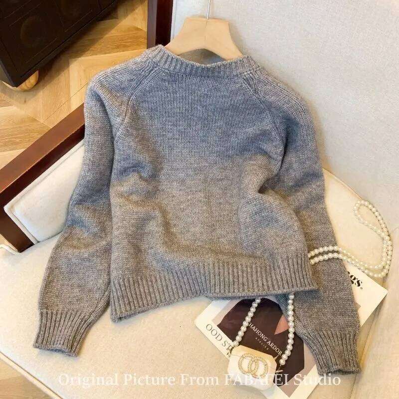 Womens Knit Cardigan Embroidered Floral Sweater Z260313