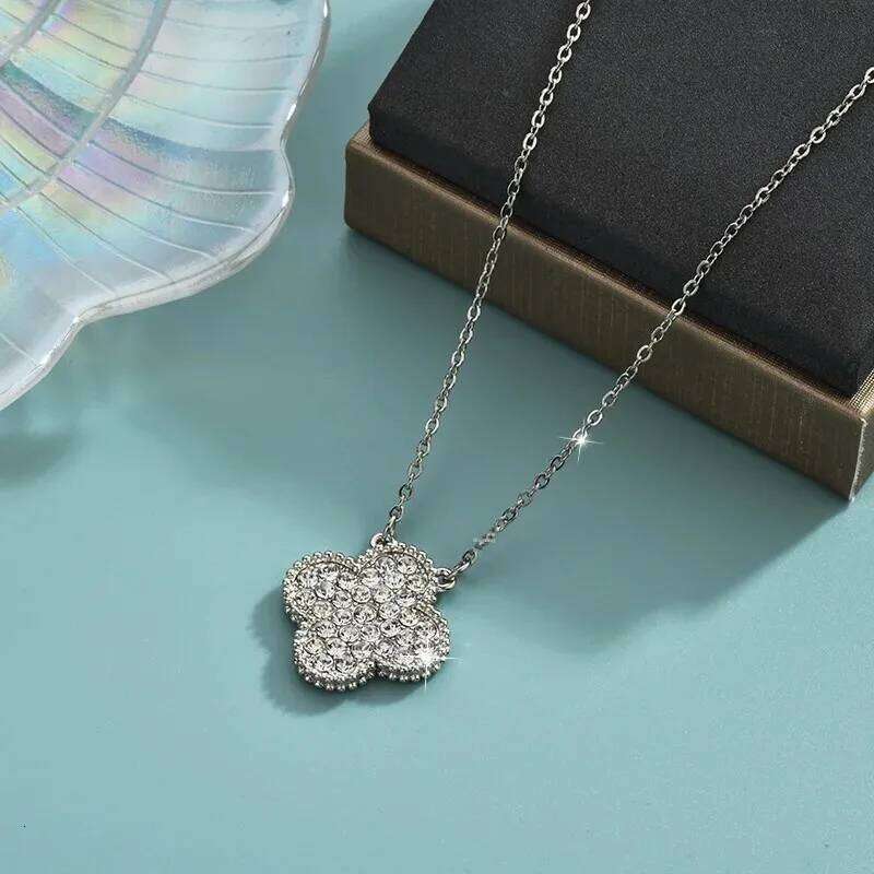 Korean Japanese Simple Style Cr Full Diamond Necklace Colorfast Elegant Jewelry Accessory from Mainland China H260312