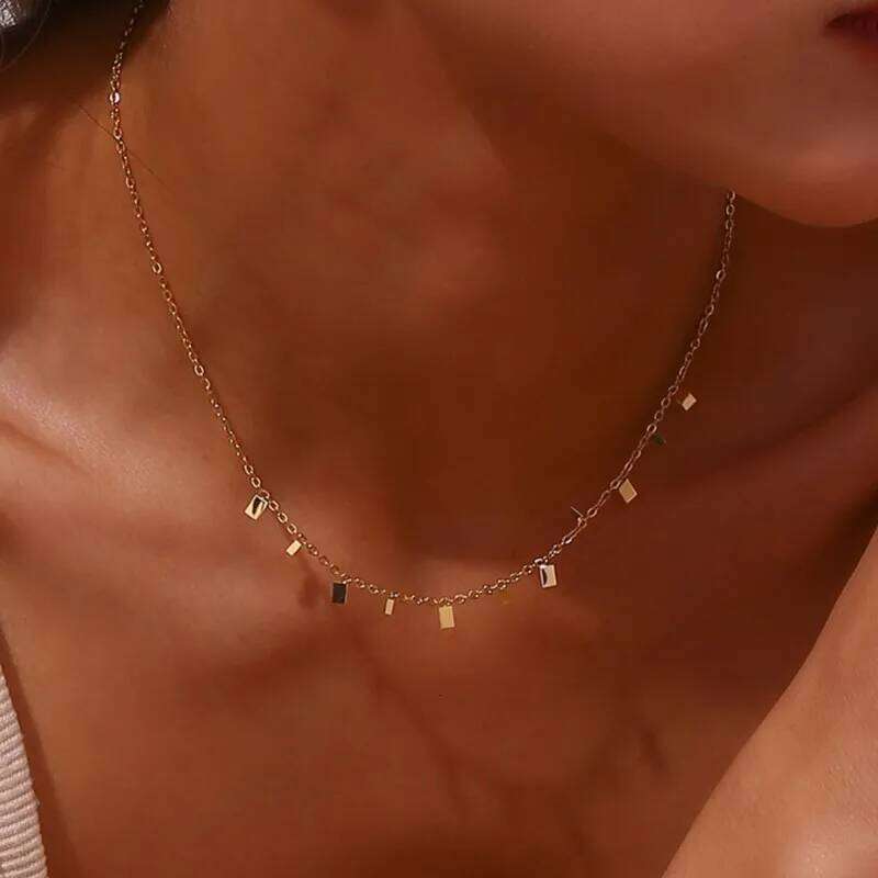 316L Stainless Steel Simple Fashion Zircon Waterdrop Pendant Necklace for Women Trendy Waterproff Chain Neck Party Jewelry Gifts H260312