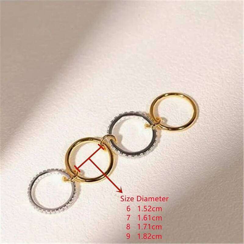 FTCY Multi-Layer Stainless Steel Ring for Women Gold Silver Color Sparkling Zircon Rings Hypoallergenic Women's Party Jewelry H260312