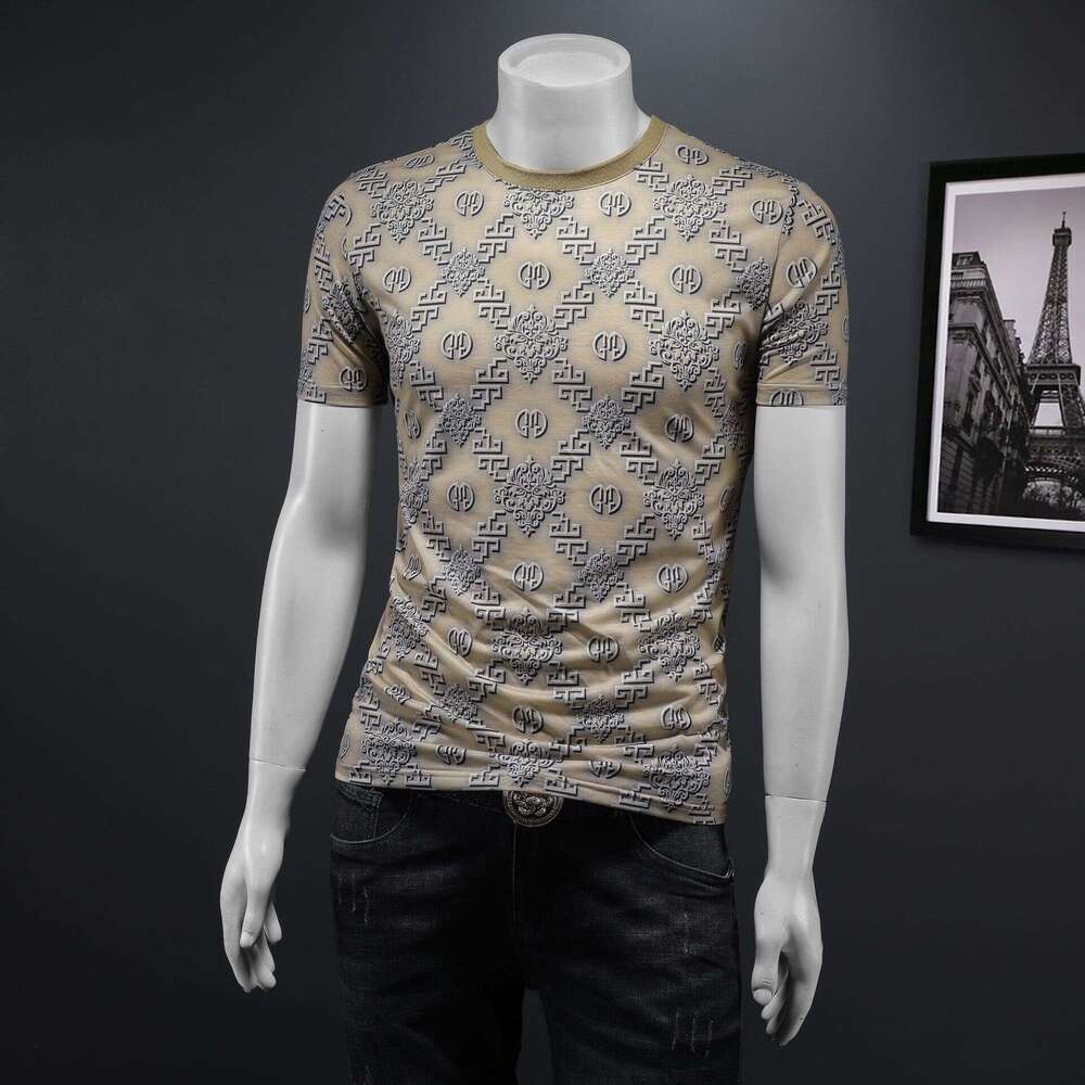 Casual And Versatile Clothing, European Style, New Summer Men's T-Shirt, Slim Fit, Round Neck, Fashionable Trendy Brand