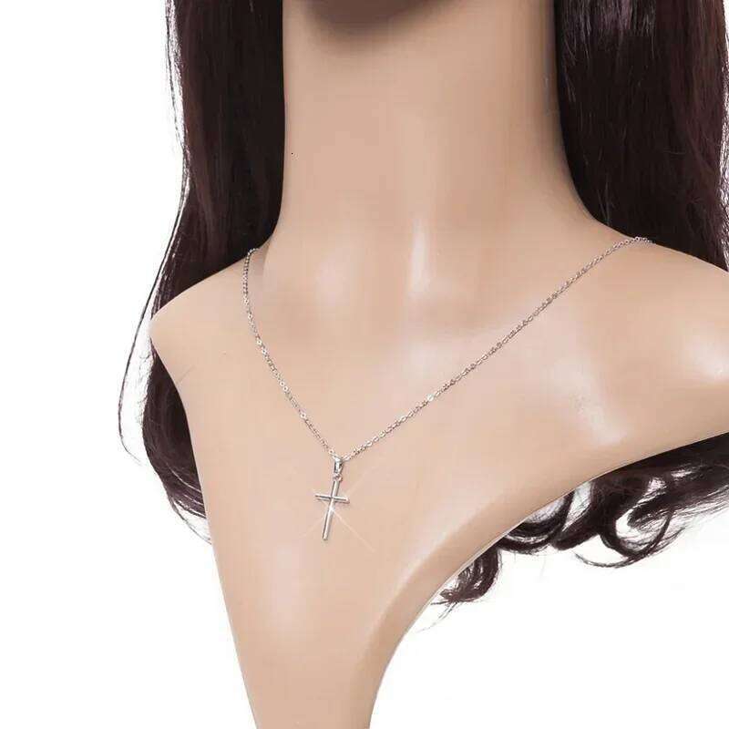 Zircon Cross Pendants Necklace Fashion Light Golden Silver Color for Men Women Jewelry Chain Accessory H260312