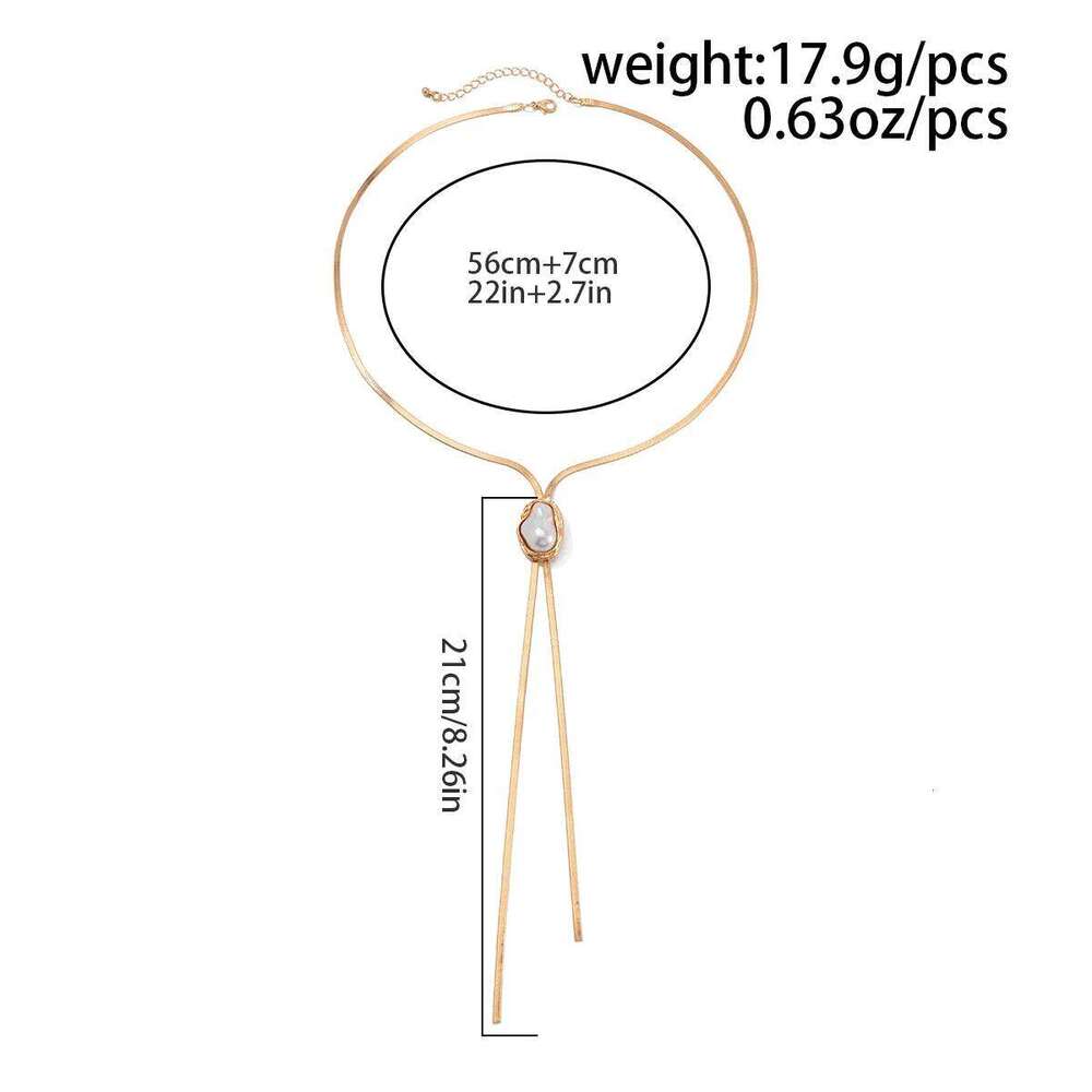 Ingemark Vintage Flat Snake Adjustable Chest Chain Necklace for Women Wed Temperament Sexy Smooth Link Neck Party Jewelry Gift H260312