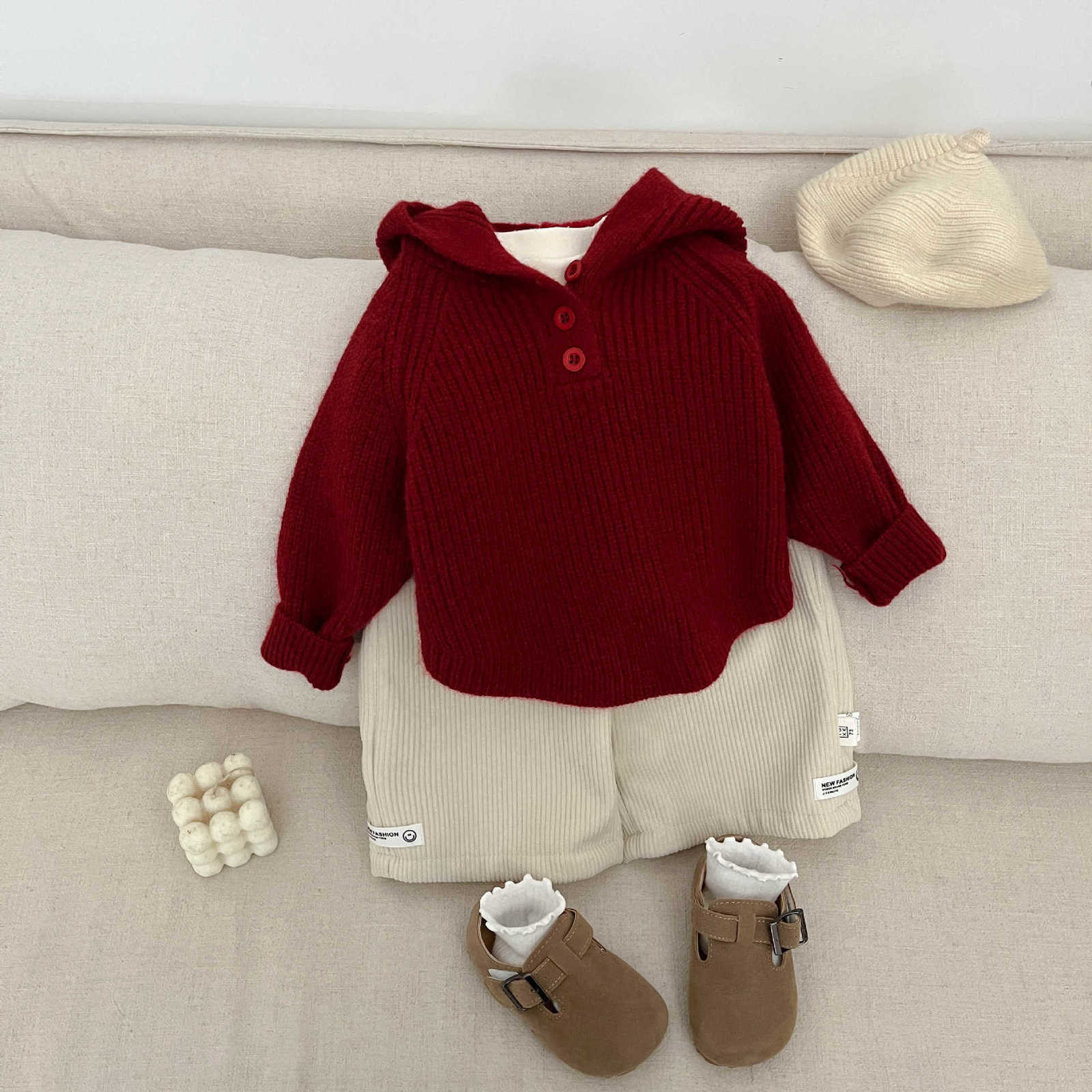 Women's Knits & Tees Korean children's clothing, thickened sweaters for spring and autumn new stylish hooded pullover knit tops for boys and