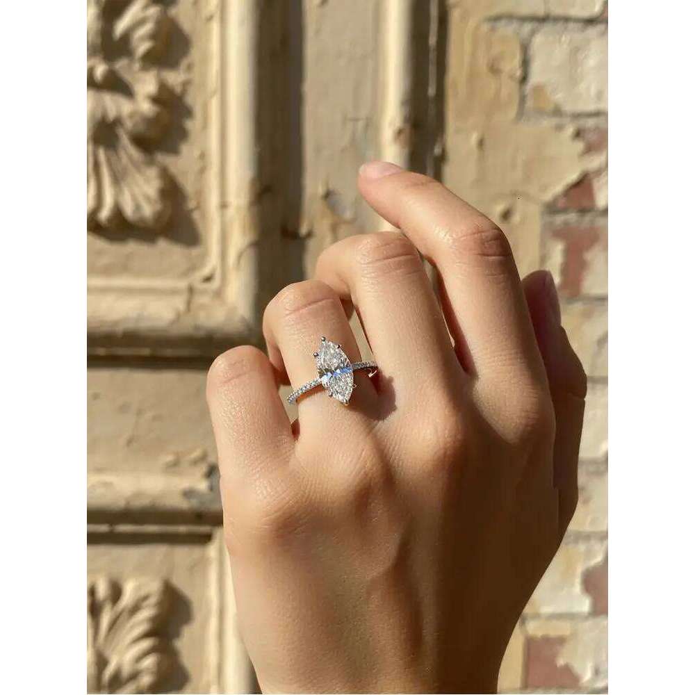 925 Sterling Silver Fashion Classic 1-3Carat Marquise Zircon Ring For Women Engagement Wedding Luxury High Quality Fine Jewelry H260312