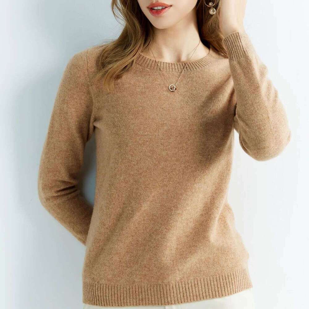 Knitwears Sweaters 100% Merino Wool Knitted Cashmere Sweater Women Spring O-Neck Knit Pullovers Jumpers Clothing Top Female Z260314