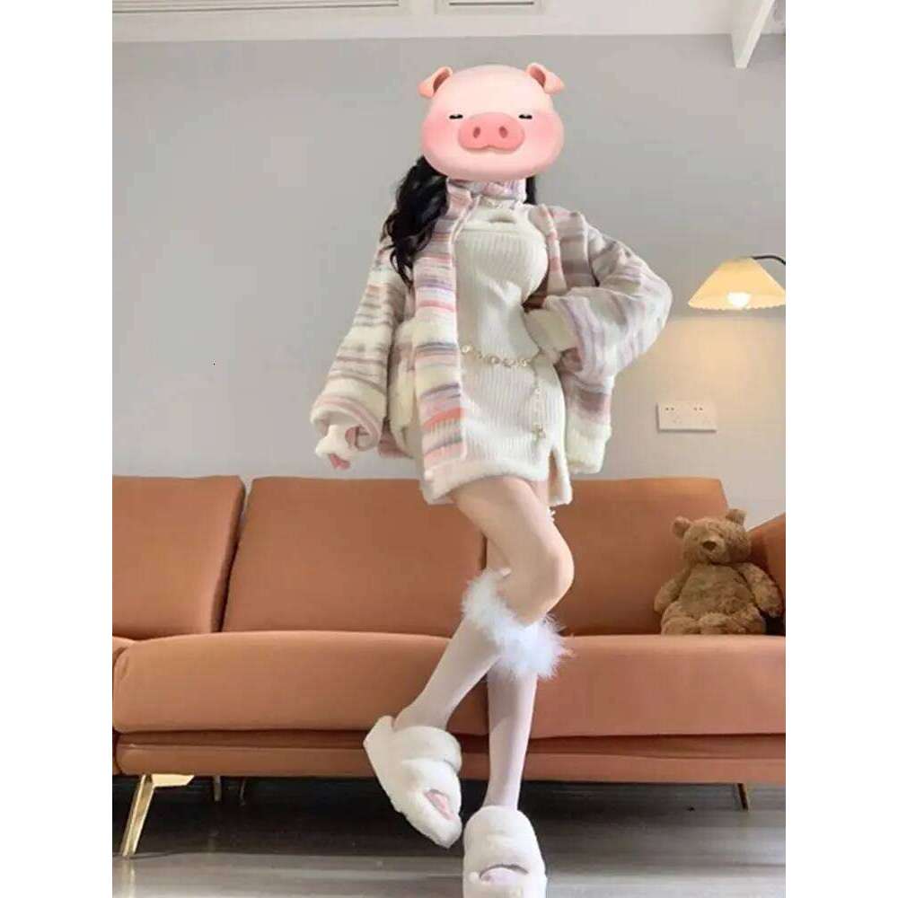 Christmas Clothing Knitted Dress for Women Sexy in Autumn and Winter Bottom Sweater Waist Wrapped Hip Skirt Z260313