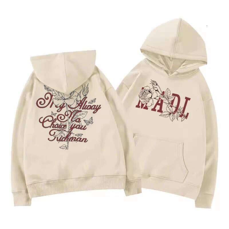 Autumn Winter Best-selling Rose Letter Print Men Women Hooded Sweatshirt Outdoor Vacation Fitness Casual Loose Warm Sportswear Z260314