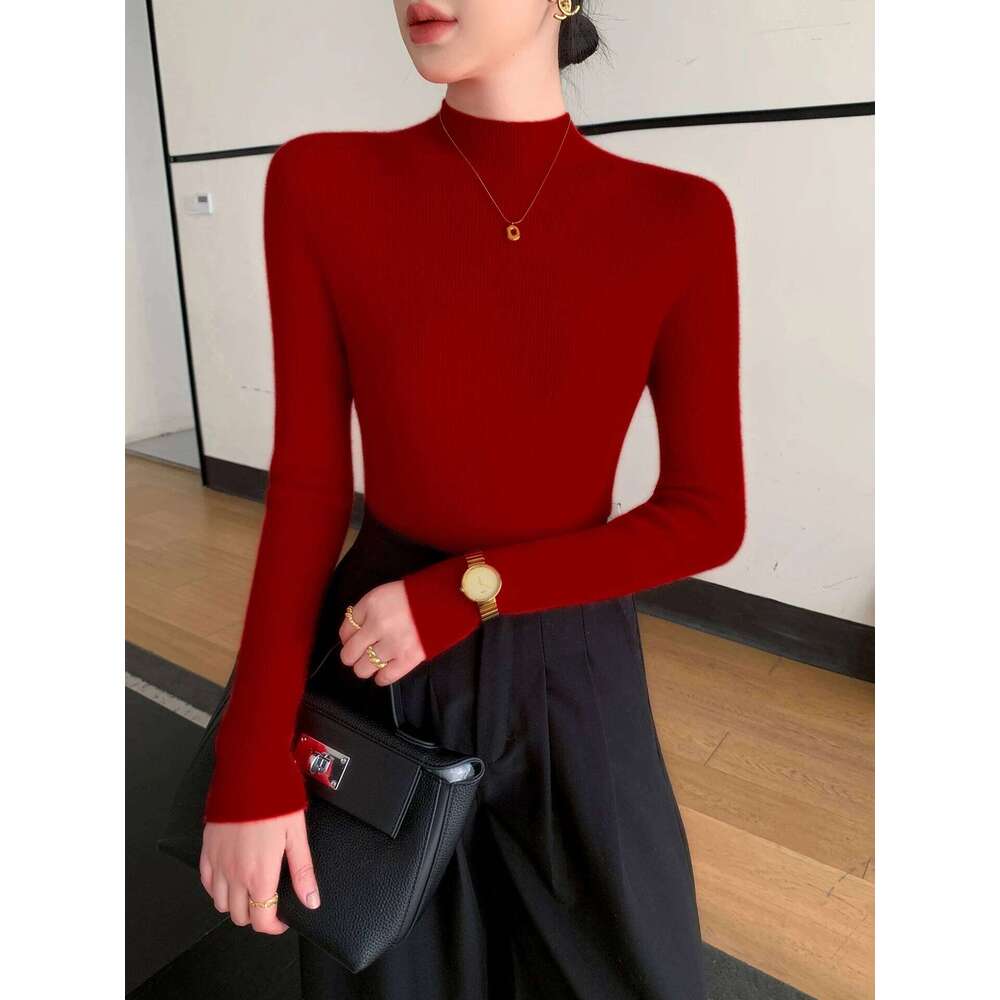 Fashion Woman Autumn Winter Sweater Elegant Female Merino Wool Knitwear Slim Pullover Cashmere Lady Long Sleeve Clothing Tops Z260313