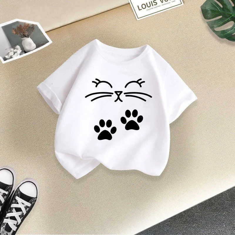 Women's T-Shirt Girls' T-shirt, children's printed cute loose short-sleeve summer round-neck versatile top, children's clothing