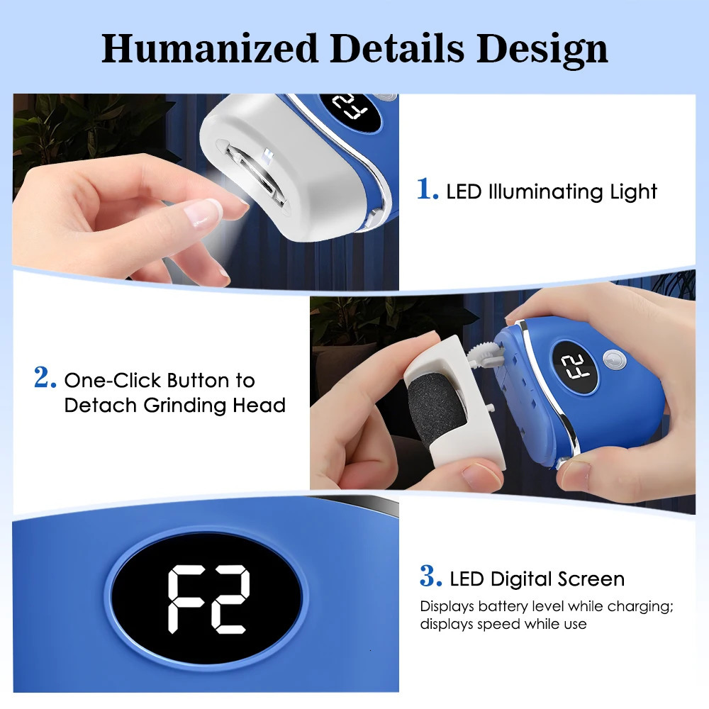 2 IN 1 Electric Nail Clipper Electric Grinder Foot Callus Remover Pedicure Tool Nail Grinder Trimmer Manicure Tools Nail Care 260305 - view 4