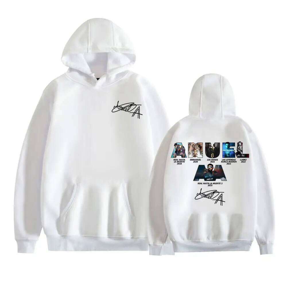 Anuel AA Rhlm 2 Real Hasta La Muerte Album Cover Hoodies Men's Clothing Fashion Hip Hop Style Sweatshirt Casual Oversized Hooded Z260315