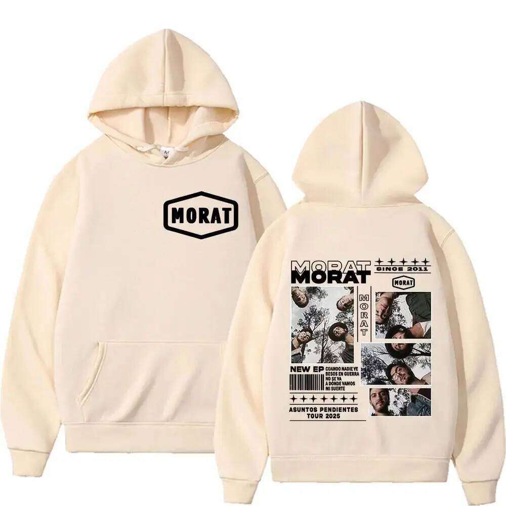 Vintage Harajuku Trend Hoodies Morat Band Asuntos Pendientes Tour 2025 Merch Sweatshirts Hip Pop Long Sleeve Hoodie Streetwear Z260314