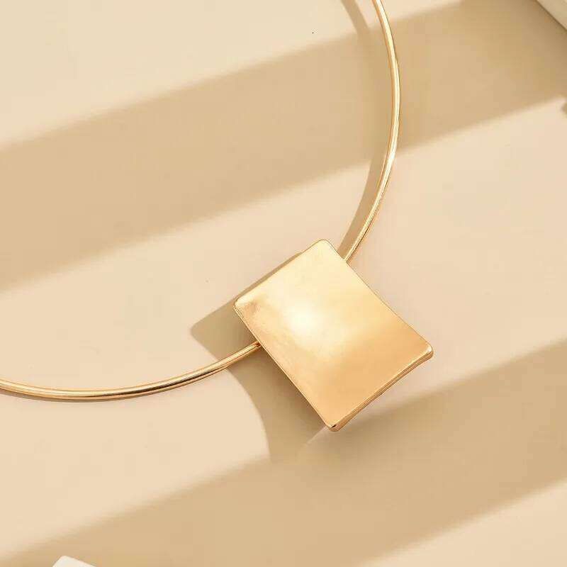 Geometric Square Choker Necklace Vintage Style Jewelry for Women Collar Women's Simple Holiday Party Accessories H260312
