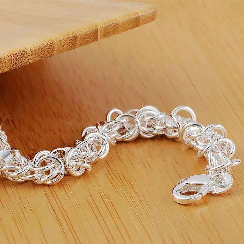 New 925 Sterling Silver Bracelets charm circle classic chain for women men Wedding party good Gifts high quality Fashion Jewelry Z260313