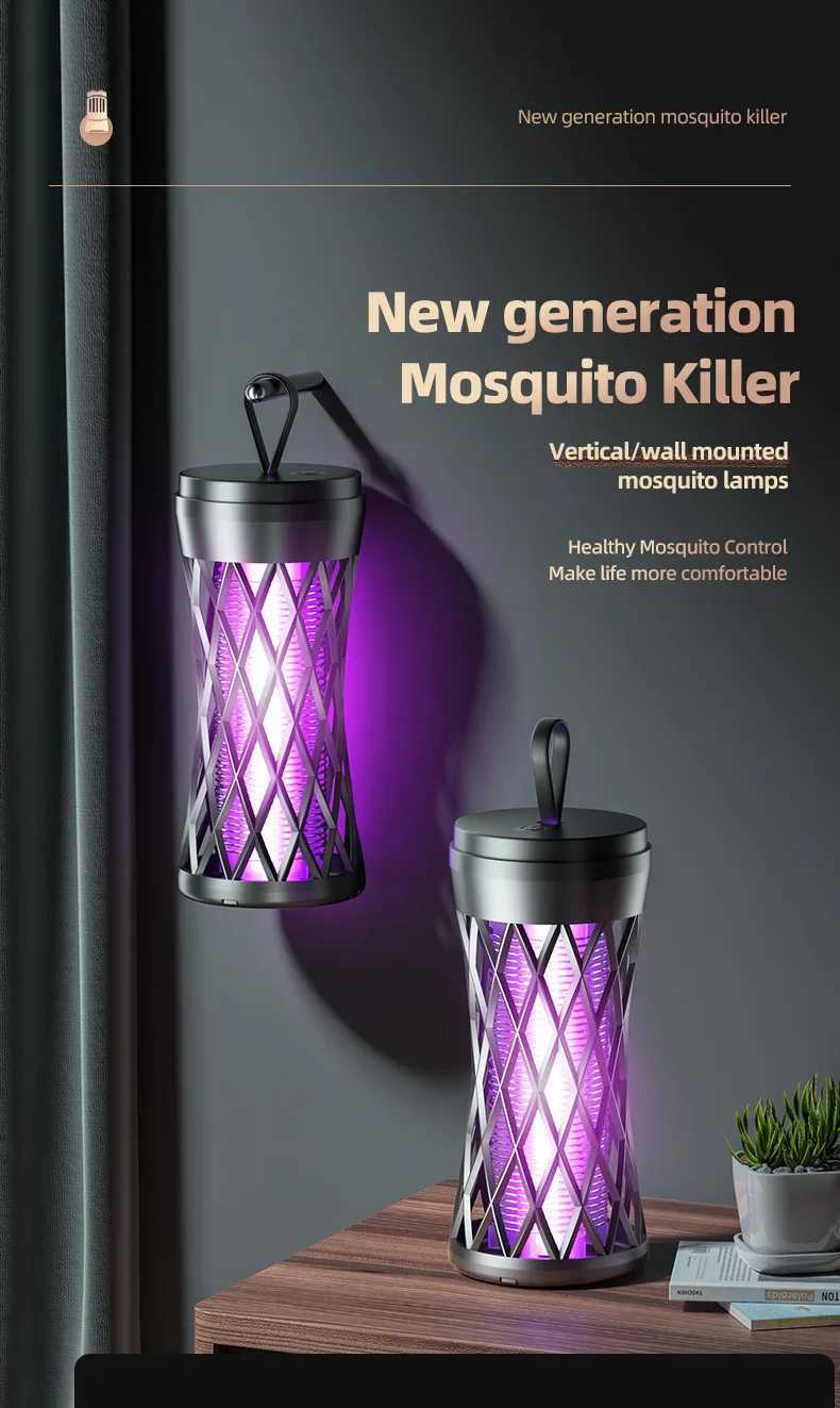Electric Shock Mosquito Killer Lamp Outdoor Atmosphere Light Mosquito Repellent Safe Efficient Home Mosquito Zapper Household H260313
