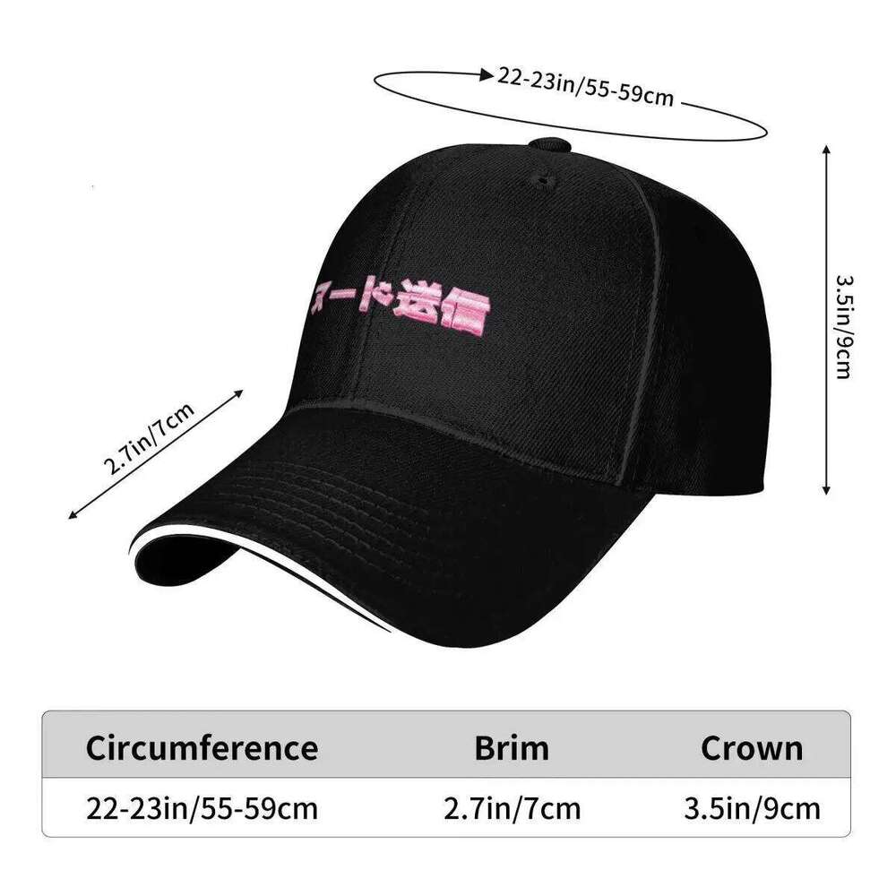 SEND NUDES JAPANESE - PINK CHROME black Baseball Cap men's big size hat party Hat Women's Golf Clothing Men's Z260313