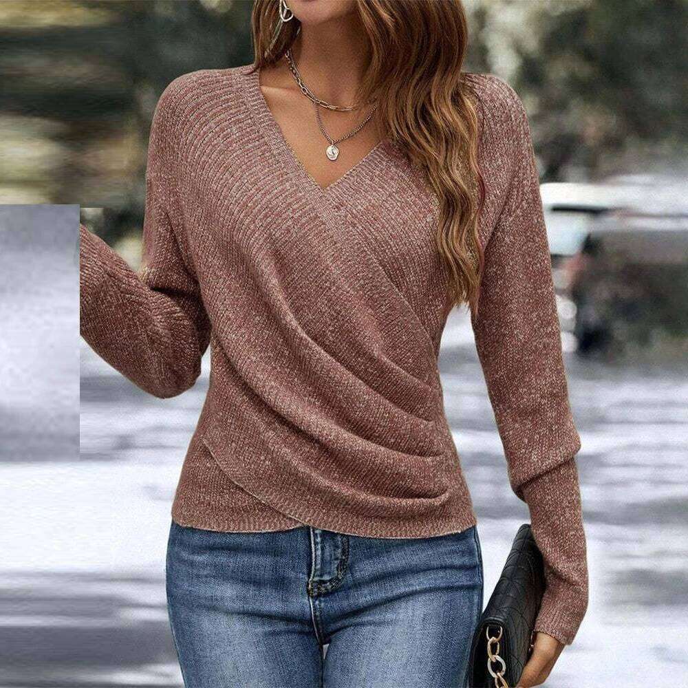 Fashion Knitwear Sweater Slim V Neck Long Sleeve Sweaters For Women Autumn Winter Jumper Tops Z260313