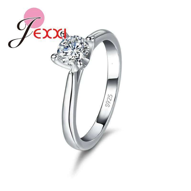 CharmingJewelry Fashion 925 Sterling Silver Rings Woman CZ Crystal Lady Finger Ring H260312