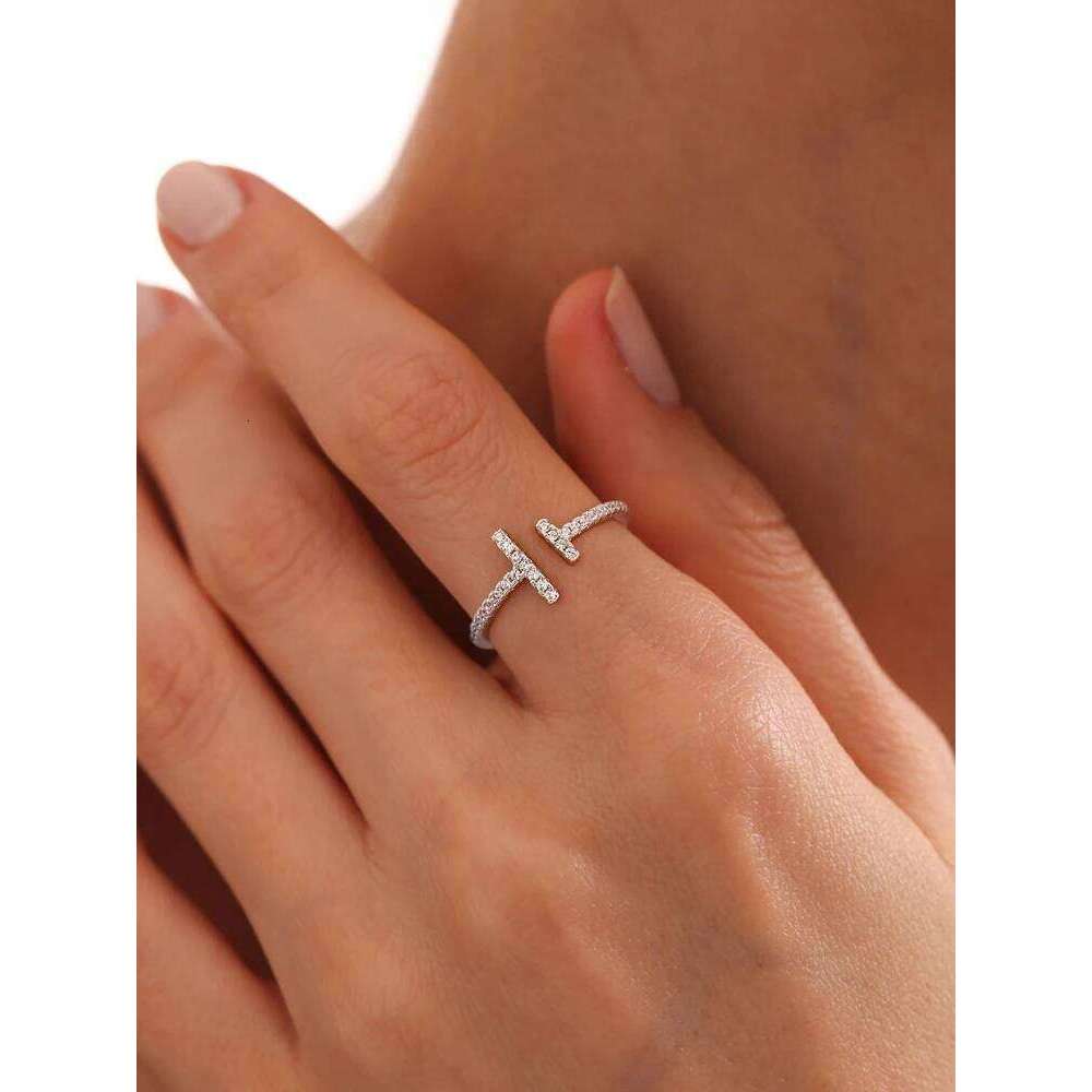 925 Sterling Silver Simple Shiny Parallel Length Adjustable Zircon Ring For Women Engagement Luxury High Quality Fine Jewelry H260312