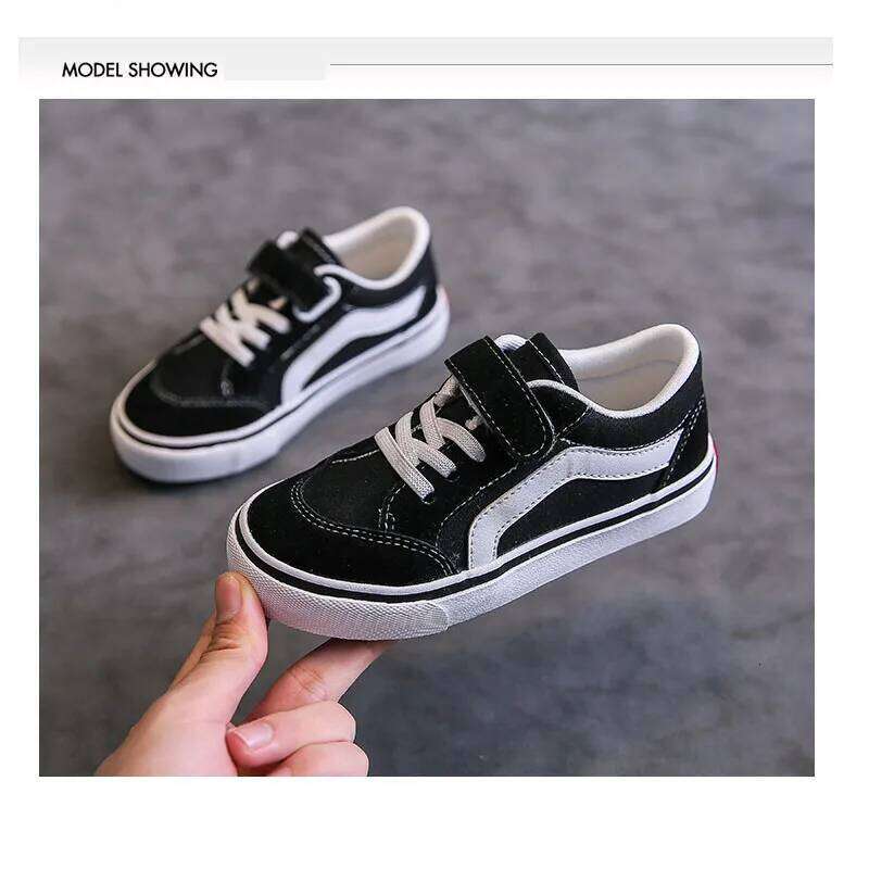Children's Canvas Boys New Net Red Low Gang Middle and Large Children Baby Girls Board Shoes Parent-Child Shoe 26Y0313