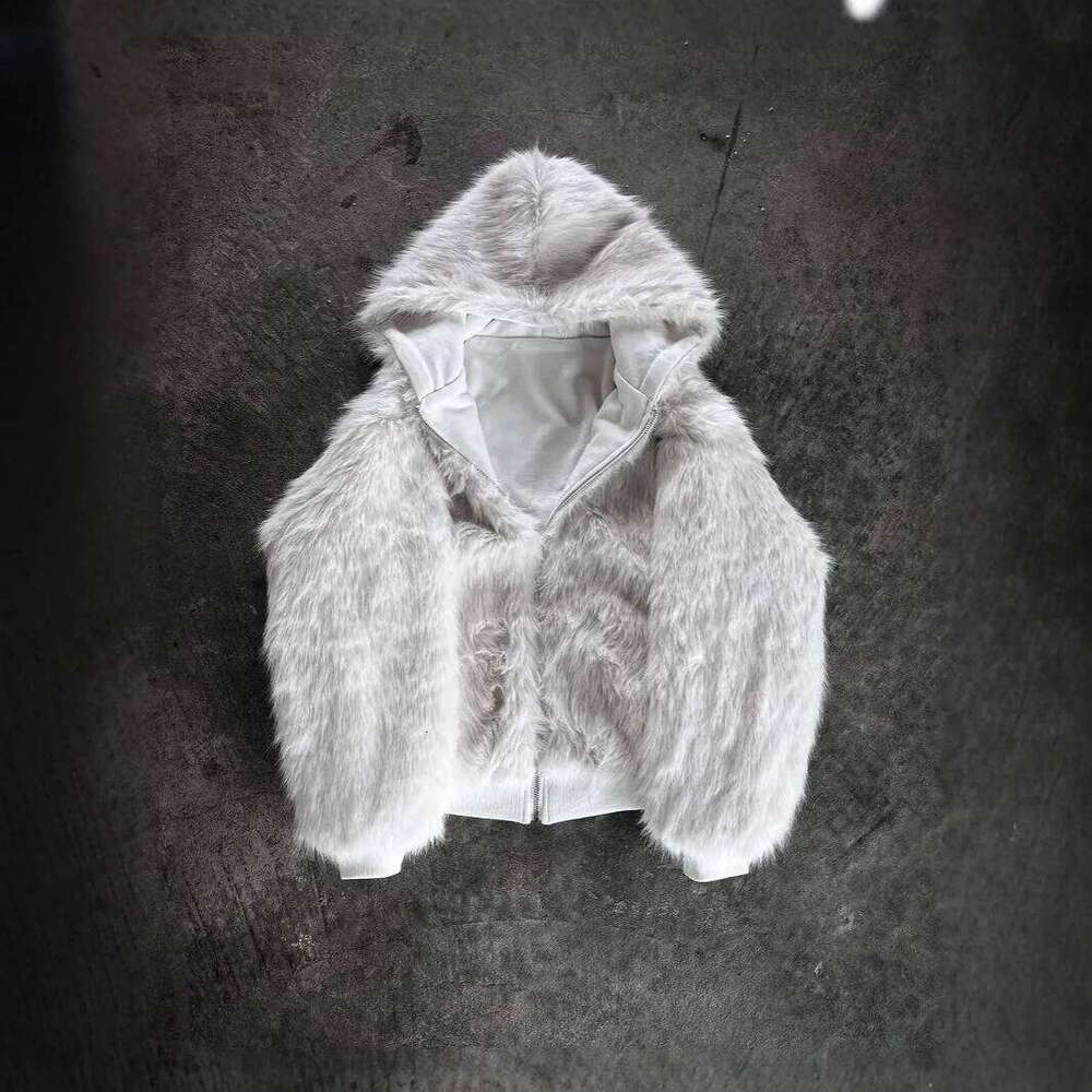 Autumn and Winter Oversized Thickened Warm Black Reversible Faux Fur Parka Men with Hood Zipper Fluffy Jacket Hooded Coat Z260313