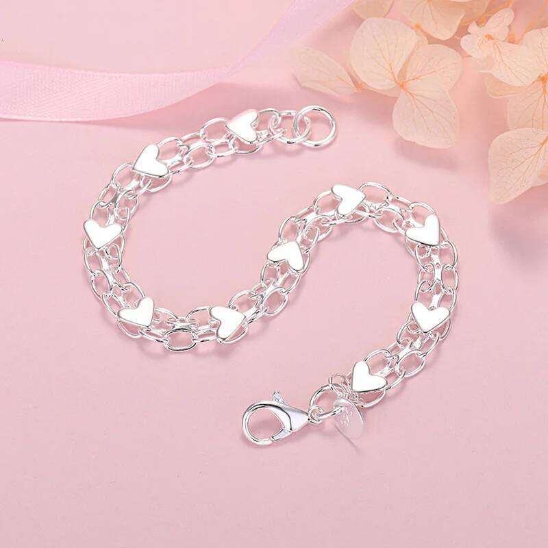 New Original Design 925 Sterling Silver Romantic Heart Bracelet for Women Fashion Jewelry Wedding Party Valentine's Day Gifts Z260313