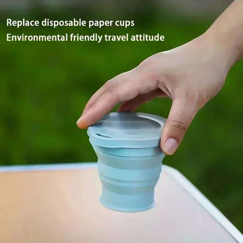 1-10PCS 180ML Silicone Collapsible Water Outdoor Camping Travel Portable Foldable Lid Coffee Cup Sports Hiking Accessories Z260313